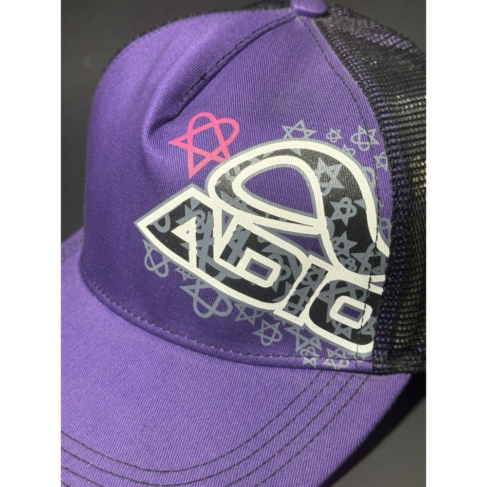Y2K ADIO Heartagram HIM Skateboard‎ Mesh Back Hat One Size Rare - Picture 7 of 11